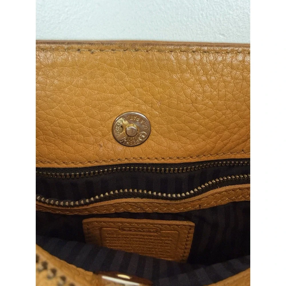 Vintage Coach Sonoma Pocket Zip 4924 Mustard Yellow Leather Crossbody USA Read